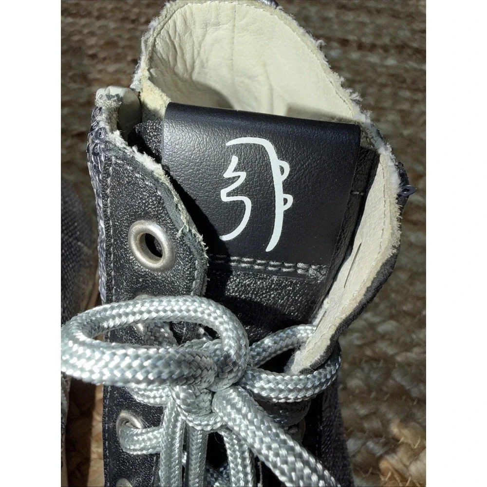 NEW PrimaBase Forma Women's Black Silver Sequin High Top Made In Italy Size 9